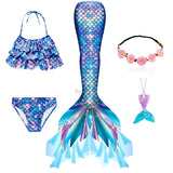 Kid Girl Ariel Mermaid Swimsuit Bikini Summer Bathing Suit Multiple Pcs
