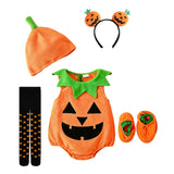 1-10T Kid Baby Boy Girl Halloween Cute Pumpkin Embroidery Party Costume Set
