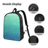 Student Boys Girls Mermaid Fish Scale Backpack School Bag