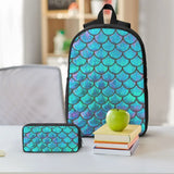 Student Boys Girls Mermaid Fish Scale Backpack School Bag