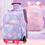 Kids Cartoon Cute Trolley Backpack Boy Girl Anime Rolling Backpacks Children Large Capacity Wheeled Schoolbag Casual Book Bags