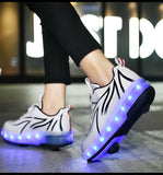 Kid Girl Boys Led Light Roller USB Charging Skate Shoes