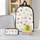 3 Pcs/Set Fruit Pattern Backpack Student Girls Bookbag
