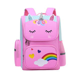 Kid Girl Pink Purple Rainbow Schoolbag Cute Cartoon Backpack Student Book Bag