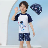 Kid Baby Boy Split Swimsuit Short Sleeve Quick-drying Swimwear
