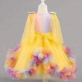1-6Y Kid Baby Girl Birthday Party Wedding Sleeveless Butterfly Mesh Fluffy Princess Dresses