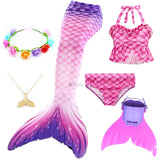 Kid Girls Mermaid Swimsuit Beach Swimwear 6 Pcs/set