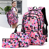 Geometric Printed Primary Junior High School Bag Waterproof Large Backpacks