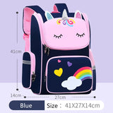 Kid Girl Pink Purple Rainbow Schoolbag Cute Cartoon Backpack Student Book Bag