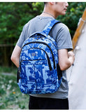 Fashion Printed Camouflage Student Boys Backpack Large Capacity Lightweight Schoolbags
