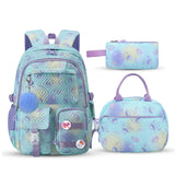 3 Pcs/Set Gradient Color Kid Girl School Bags Waterproof Backpack