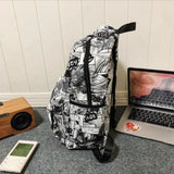 Nylon Graffiti School Bag Lightweight Large Capacity Backpack