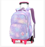 Kid Girl Backpack Trolley Wheeled School Bags Cute Princess Bookbags