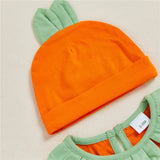0-18M Newborn Infant Baby Girl Halloween Clothes Pumpkin Print Long Sleeve 3 Pcs Set