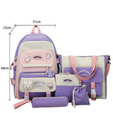 5 In 1 Kid Girl School Bag Multifunctional Large Capacity Casual Travel Backpack