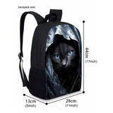 3 Pcs Set Kid Boy Cat Backpack School Bags With Lunch Pencil Bags