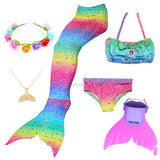 Kid Girls Mermaid Swimsuit Beach Swimwear 6 Pcs/set