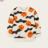 2-7Y  Halloween Kids Girl Boy Cotton Pumpkin Sweatshirt