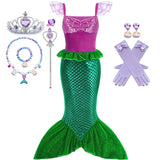 Kid Girls Mermaid Ariel Prom Princess Dress Cosplay Costumes Birthday Party Dress Up