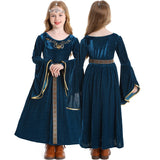 4-10Y Kid Girl Halloween European Medieval Renaissance Retro Palace Queen Princess Drama Dresses