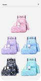 3pcs/Set Fish Scale Print Kid Backpack Mermaid Waterproof Schoolbag