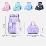 3pcs/Set Fish Scale Print Kid Backpack Mermaid Waterproof Schoolbag