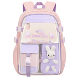 Kid Girl Rabbit Backpack Oxford Multiple Pockets Large Capacity School Bag