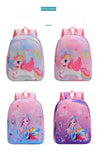 Kindergarten Girl Backpack Cartoon Cute Unicorn Mermaid Print Schoolbag