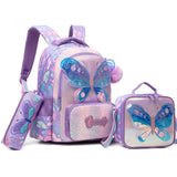 Kids Girl Backpacks Schoolbags 3 Pcs With Lunch and Pencil Bag for Elementary Middle School