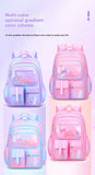 Kid Cute Cartoon Backpack Gradient Large Capacity Waterproof School Bags