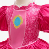 Dreamy Carnival Cosplay Game Costume Kids Girls Peach Princess Dress For Children Halloween Birthday Party Performance Clothes
