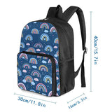 Student Rainbow Print Pattern Square Backpack SchoolBags