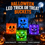 Halloween Luminous Pumpkin Candy Bucket Hand-Held LED Fabric Candy Bag