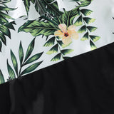 Family Matching Summer Swimsuit One Piece Plant Flounce Swimwear