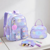 3 Pcs/Set Kid Girl Gradient School Bags Waterproof Students Backpack