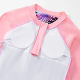 Girls Two Piece Swimwear Long Sleeve Rash Guard Shirts Quick-Dry Bathing Suit Summer Beach Wear
