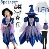 1-12Y Kid Baby Girl Halloween Party Witch Carnival Witch Costume