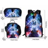 Kid Student Football Player CR7 Three Piece Set Backpacks Schoolbags
