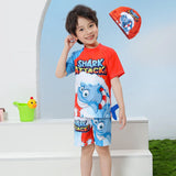 Kid Baby Boy Split Swimsuit Short Sleeve Quick-drying Swimwear
