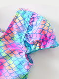 Kid Girls One Piece Cute Swimsuit Short Sleeve Mesh Bowknot Swimwear