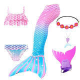 Kid Girl Ariel Mermaid For Swimming Costumes Cosplay Swimsuit