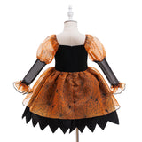 Spider Web Halloween Cosplay Costume for Girls Carnival Christmas Long Sleeve Party Birthday Prom Dresses Girl Children Clothing