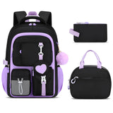 3Pcs/Set Back To School Backpack Student Large Capacity Schoolbag