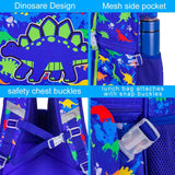 3PCS Kid Boy Dinosaur Blue Backpack 16 Inch Bookbag