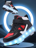 Kid Boy Girl 4 Wheels Luminous Glowing Sneakers Led Light Roller Skate Shoes
