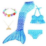 Kid Girls Mermaid Swimsuit  Bathing Beach Costumes Cosplay