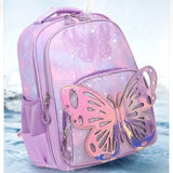 3Pcs Girl Backpack Butterfly Large Capacity Student Bookbag Back To School