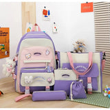 5 In 1 Kid Girl School Bag Multifunctional Large Capacity Casual Travel Backpack