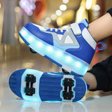 Kid Boy Girl 4 Wheels Luminous Glowing Sneakers Led Light Roller Skate Shoes