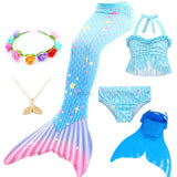 Kid Girls Mermaid Swimsuit Beach Swimwear 6 Pcs/set